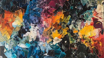 Abstract Oil Painting with Vibrant Colors