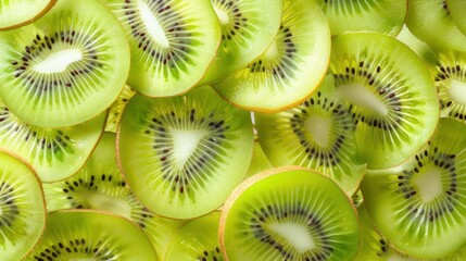 Seamless kiwi fruit cut slice  pattern background