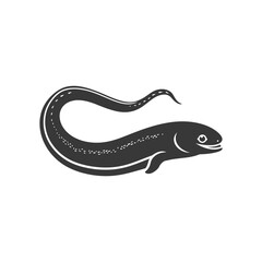 Obraz premium Black and White Illustration of a Moray Eel