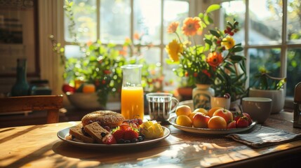A simple, nutritious breakfast on a sunlit kitchen table