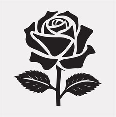 A rose logo icon silhouette vector on a white background
