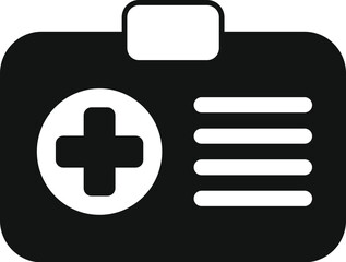 Black and white medical id card displaying important health information