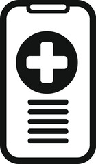 Obraz premium Medical app displaying a plus sign on a smartphone screen, symbolizing online healthcare services