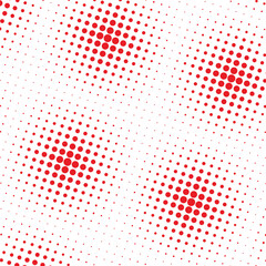 Abstract geometric dots background. White background with red halftone dots. Monochrome halftone pattern