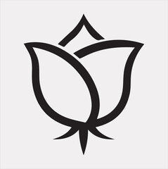 A rose logo icon silhouette vector on a white background