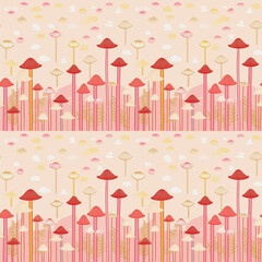 seamless pattern with mushrooms