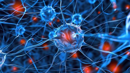 Abstract image of neurons and synapses, representing the human brain.