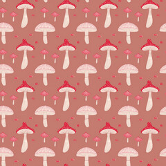 seamless background with mushrooms