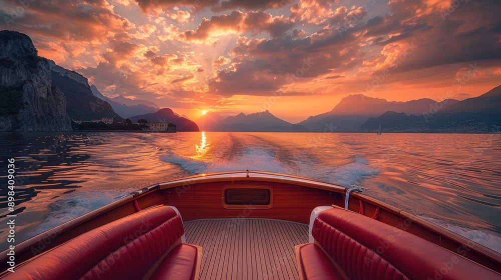 Canvas Prints sunset cruise on lake como