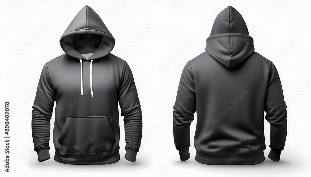 Wall mural Hoodie mockup on black background. 