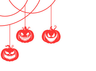 Halloween Spooky Face Border Illustration