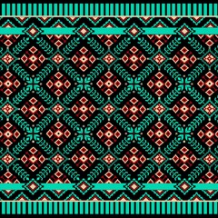 This African ethnic  pattern combines the traditional Ikat style with bold geomatic designs. Featuring vibrant red tones contrasted against  ethnic a black background, it creates a visually captivatin