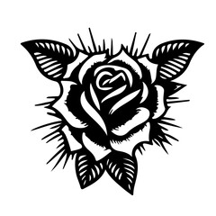 Fototapeta premium black tattoo design rose