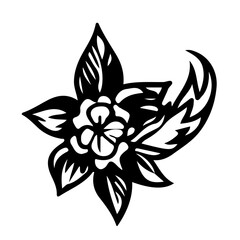 black tattoo design, rose