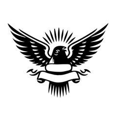 Obraz premium black tattoo design bird