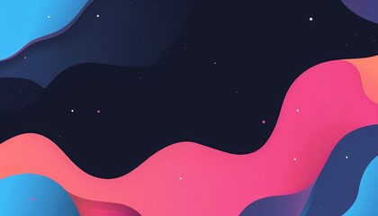 Vivid pink, blue, and black gradient makes up an abstract wave pattern ideal for modern, eye-catching backgrounds.