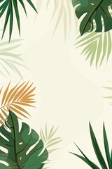 Fototapeta premium Illustration of tropical leaves in mixed green and orange shades forming an eye-catching natural background.