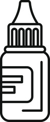 Simple line icon of a medical dropper bottle, often used for various treatments and applications