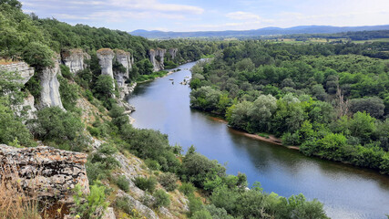 Fototapeta premium La rivière le Chassezac située dans le sud du département de l'Ardèche en France
