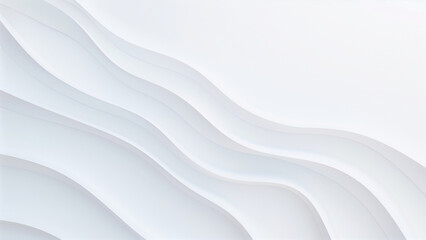 Obraz premium Abstract White Wave Background with Smooth Flowing Lines, Minimalist Design, Modern 3D Art, Elegant Light Texture, Wall Covering Banner, Contemporary Interior Decor, Monochrome Aesthetic 8k Wallpaper