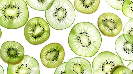 Seamless kiwi fruit cut slice  pattern background
