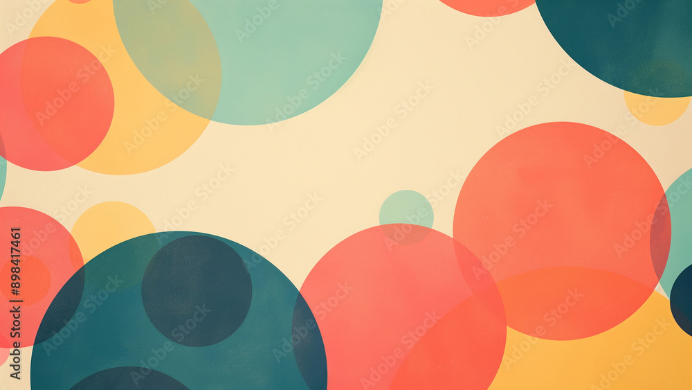 Aufkleber colorful abstract geometric background with overlapping circles in various sizes and multicolored hu