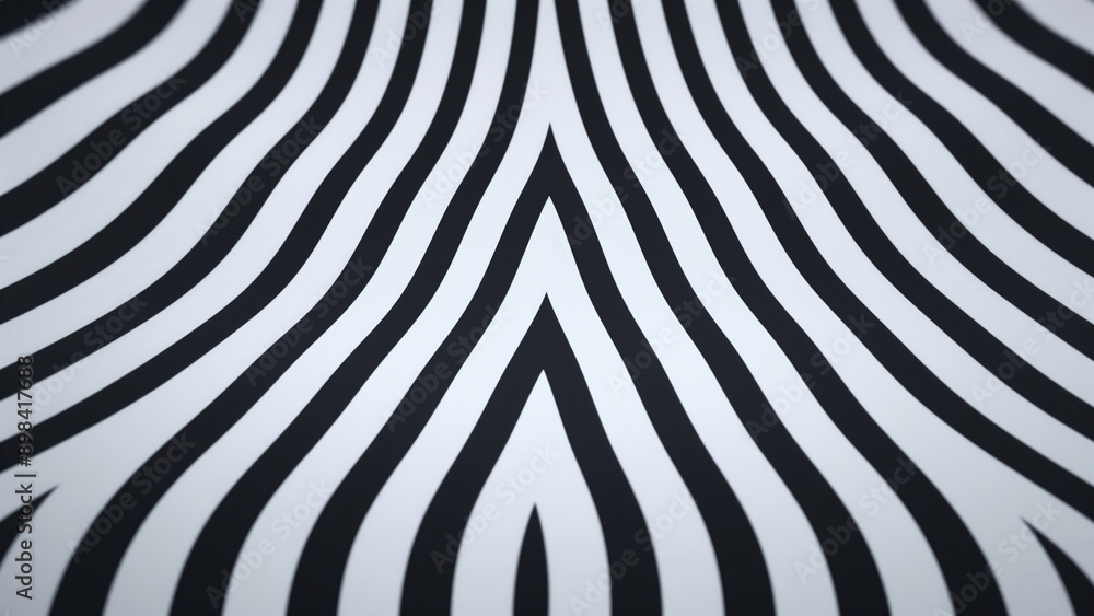 Aufkleber abstract black and white wavy lines pattern optical illusion geometric design monochrome texture mod
