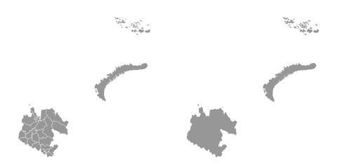 Arkhangelsk Oblast map, administrative division of Russia. Vector illustration.