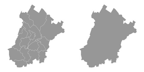 Obraz premium Chechnya map, administrative division of Russia. Vector illustration.