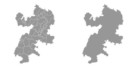 Chelyabinsk Oblast map, administrative division of Russia. Vector illustration.