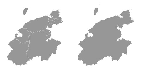 Fototapeta premium Chukotka Autonomous Okrug map, administrative division of Russia. Vector illustration.