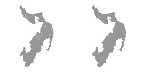 Adygea map, administrative division of Russia. Vector illustration.