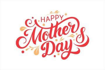 A typography for the text happy mother's day calligraphy style with simple ornament for t shirt design vector art illustration