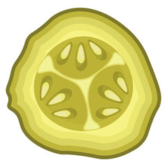 Vector image of pickled cucumber. Food and fast food concept. Element for your design. Ingredient for cooking.