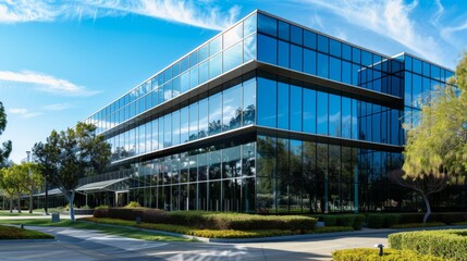 office building in the city with window