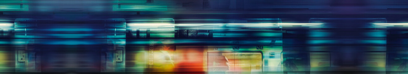 Motion blur of high speed train in subway
