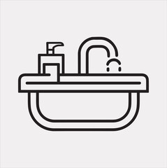 sink silhouette vector on a white background