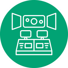 Train Control Room line circle icon