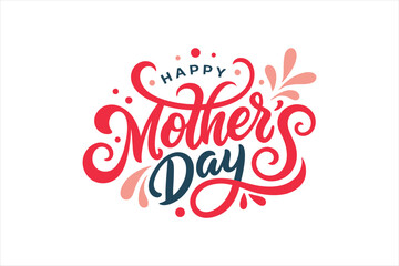 A typography for the text happy mother's day calligraphy style with simple ornament for t shirt design vector art illustration