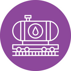 Train Fueling line circle icon