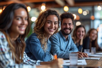Diverse Young Colleagues Collaborating in Office Meeting