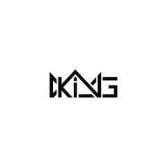 King geometric text typography logo design.