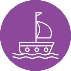 Sail line circle icon