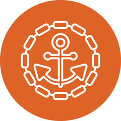 Ship Anchor Chain line circle icon