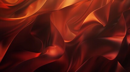 Obraz premium Abstract red silk fabric flowing and waving background