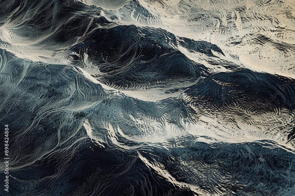 Aufkleber subtle textures and patterns emerging from the washes, clear water with small rocks at the bottom of