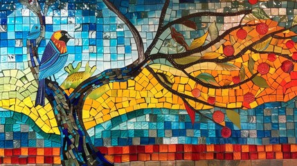 portrait about nature made with mosiac 