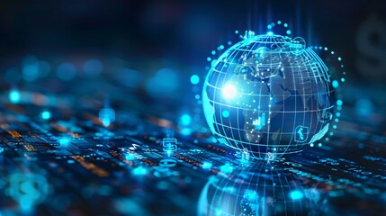 Digital Globe on Circuit Board