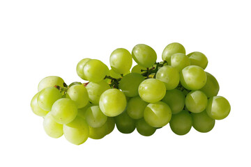 A bunch of green grapes, isolated on a white background.