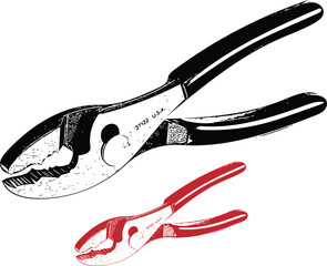 Pliers tool vector art in white isolated background